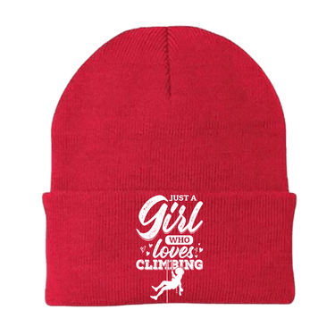 Climbing Just A Girl Who Loves Climbing Embroidered Beanie